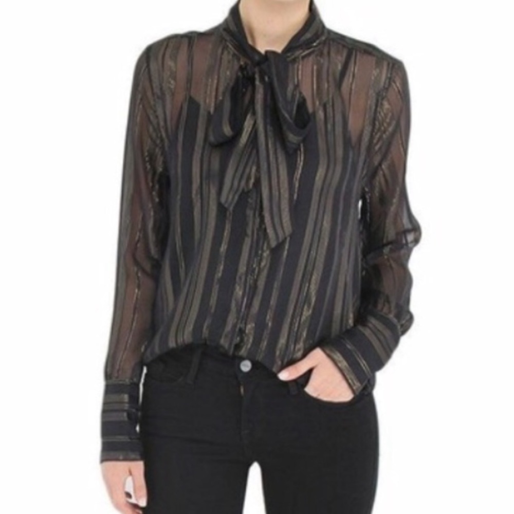 Equipment Black and gold striped Blouse